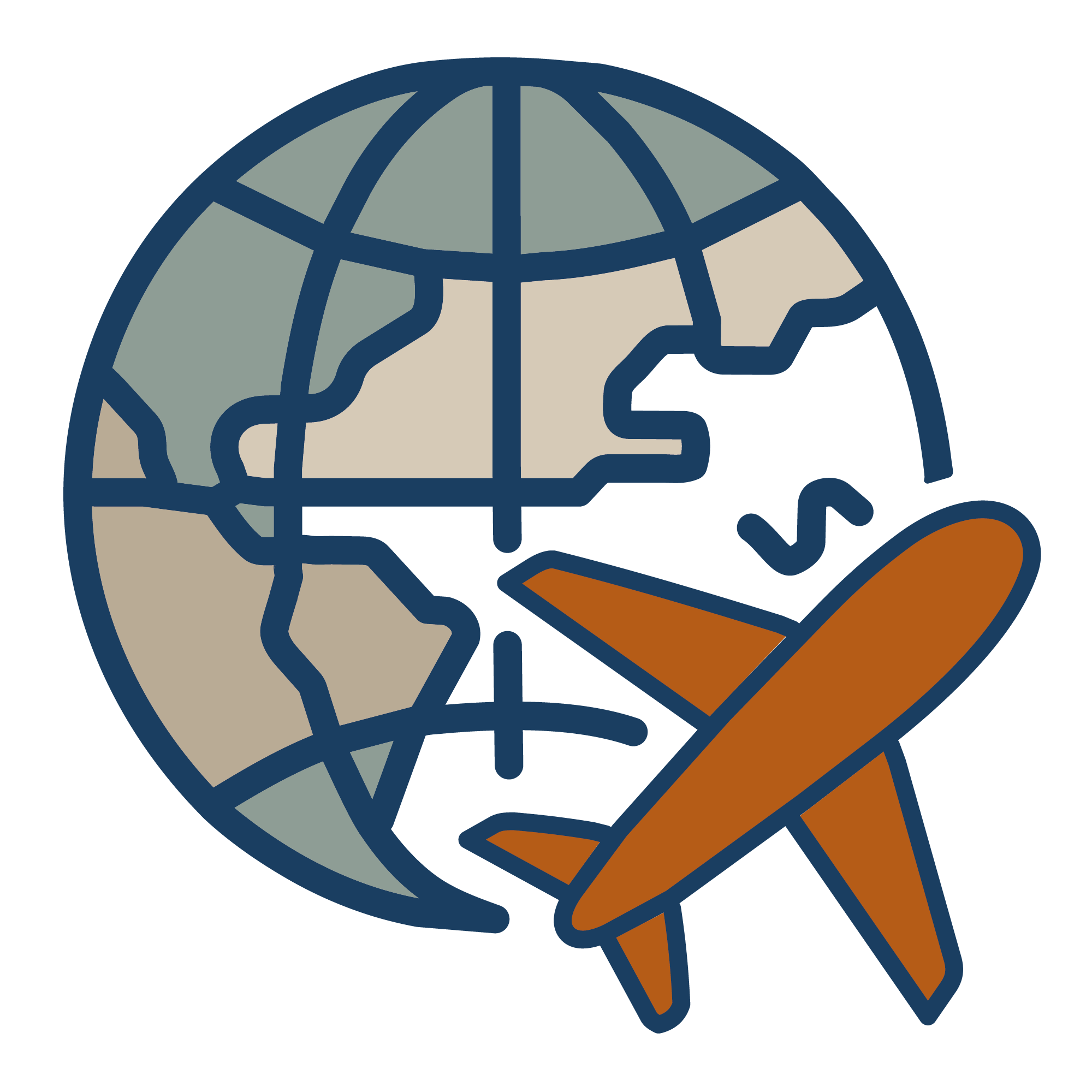 International business trip icon