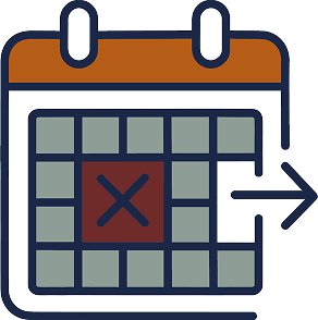 Calendar icon representing upcoming events